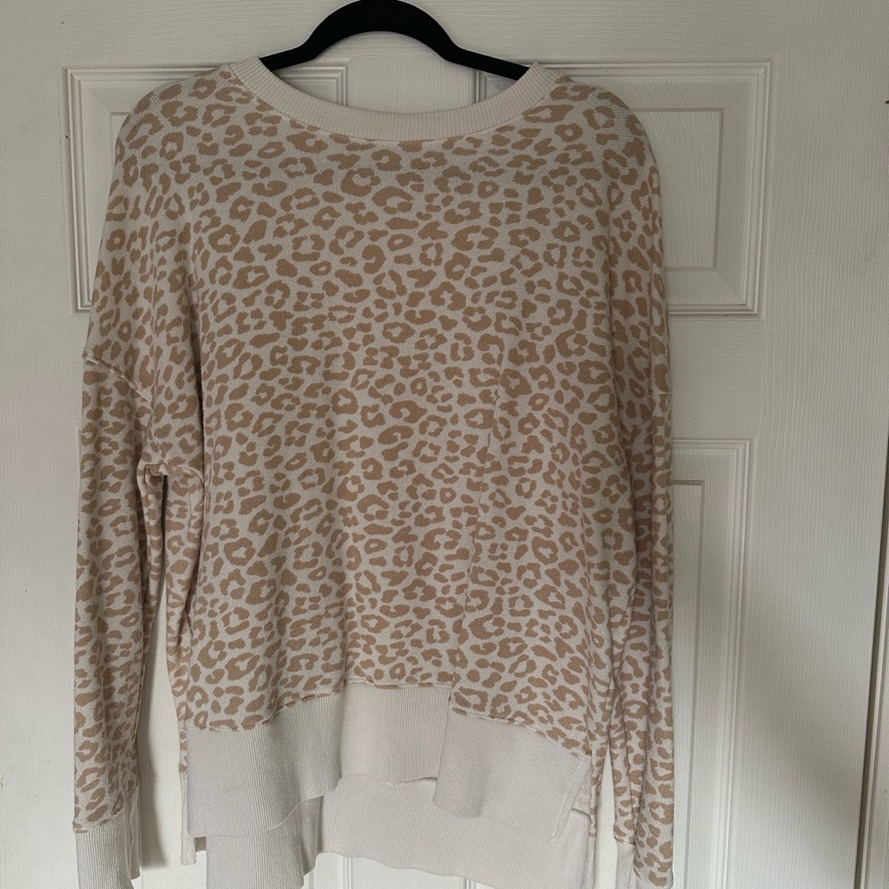 Leopard Print Beige Sweater